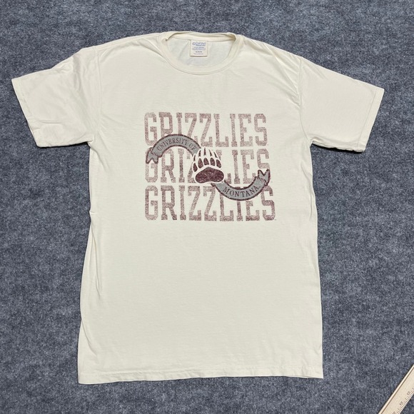 Comfort Wash Other - University of Montana Grizzlies‎ T-Shirt Mens Medium Cream Comfort Wash NCAA